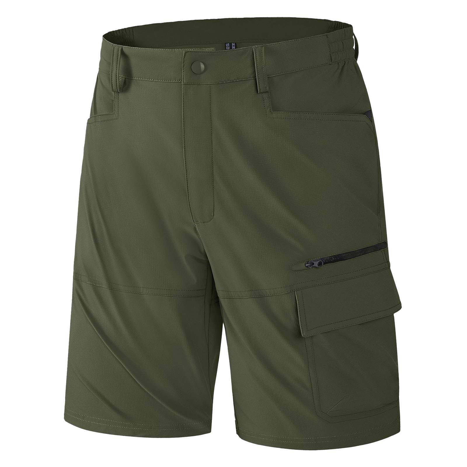 thumbnail image 4 of Pantalones cortos informales elásticos para hombre - Múltiples bolsillos - Spandex, cintura elástica, ropa urbana, tallas S-XXXL, 4 of 5